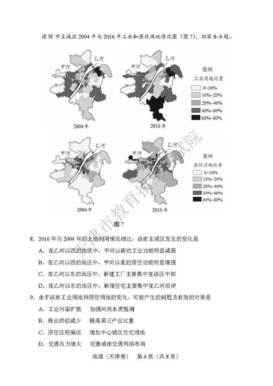 2019年高考文科綜合真題及參考答案（天津卷）11